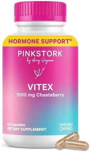 Vitex Orgánico Pink Stork – 1000 mg de Bayas de Sauzgatillo – Apoyo Natural para la Perimenopausia y Armonía Hormonal – 60 Cápsulas Veganas - imagen 1