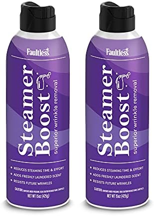 Spray Quitarrugas Faultless Steamer Boost (Paquete de 2) - Reductor de Arrugas para Ropa, 15 oz (425g) con Fragancia a Ropa Limpia - imagen 1