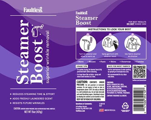 Spray Quitarrugas Faultless Steamer Boost (Paquete de 2) - Reductor de Arrugas para Ropa, 15 oz (425g) con Fragancia a Ropa Limpia - imagen 5