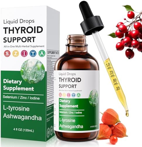 Qiulogfen Actora Gotas Líquidas para Soporte de Tiroides, con Selenio, Zinc, Yodo, L-Tirosina y Ashwagandha - Suplemento para el Equilibrio Hormonal - imagen 1