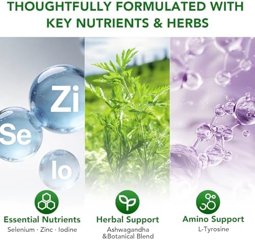 Qiulogfen Actora Gotas Líquidas para Soporte de Tiroides, con Selenio, Zinc, Yodo, L-Tirosina y Ashwagandha - Suplemento para el Equilibrio Hormonal - imagen 4