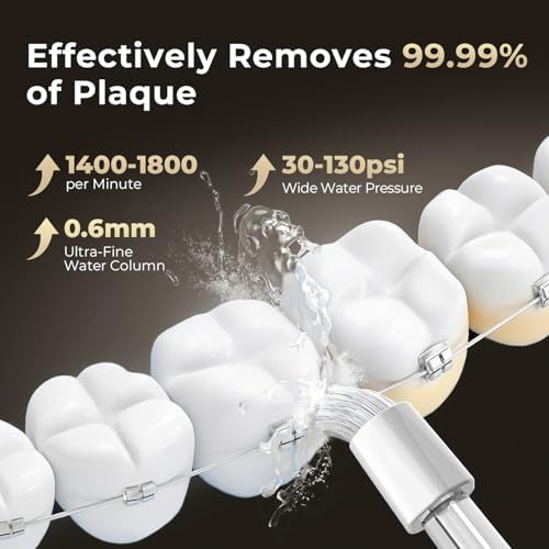 Hilo Dental Bezvoi, Irrigador Portátil Sin Cable, 5 Modos, Batería de 40 Días, Tanque Removible, Ideal para Brackets y Encías Sensibles, Negro - imagen 3