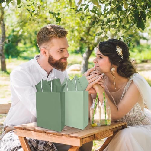 Whaline 36 Pzs Bolsas de Papel Verde Salvia con Papel de Seda para Fiestas, Favor de Cumpleaños, Boda y Baby Shower, Una Patita de Suerte - imagen 5