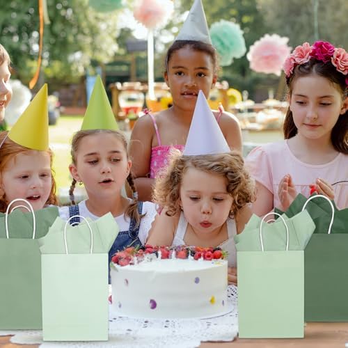 Whaline 36 Pzs Bolsas de Papel Verde Salvia con Papel de Seda para Fiestas, Favor de Cumpleaños, Boda y Baby Shower, Una Patita de Suerte - imagen 6