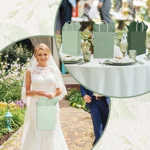 Whaline 36 Pzs Bolsas de Papel Verde Salvia con Papel de Seda para Fiestas, Favor de Cumpleaños, Boda y Baby Shower, Una Patita de Suerte - imagen 7