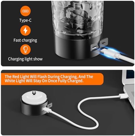 Botella Mezcladora Eléctrica FANS-ONE Premium de 24 oz, Tritan, Libre de BPA, Recargable por USB, Ideal para Batidos de Proteína, Color Negro - imagen 4