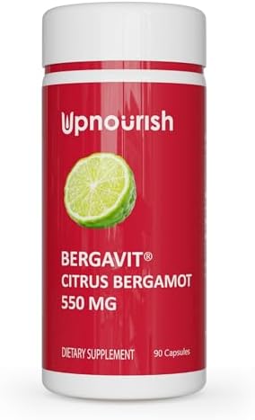Suplemento de Colesterol UpNourish BERGAVIT - Extracto de Bergamota Cítrica Italiana 550mg para Mujeres y Hombres, 90 Cápsulas Veganas - imagen 1