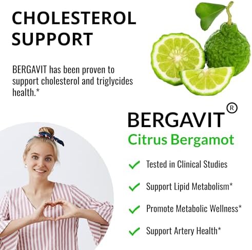 Suplemento de Colesterol UpNourish BERGAVIT - Extracto de Bergamota Cítrica Italiana 550mg para Mujeres y Hombres, 90 Cápsulas Veganas - imagen 2