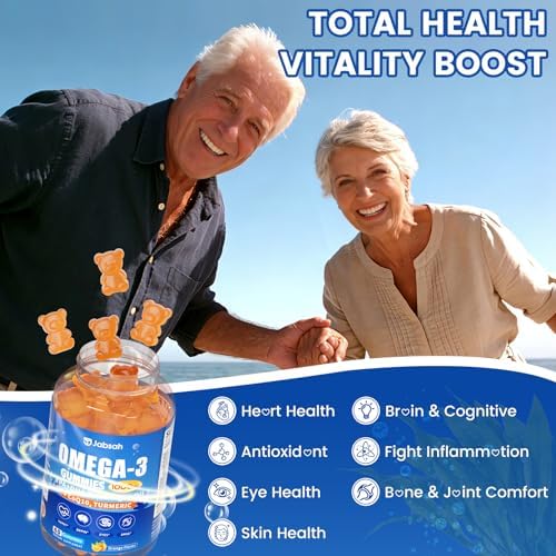 Gomitas Veganas Omega-3 1000mg de Aceite de Algas (DHA 460mg & EPA 230mg), Alternativa al Aceite de Pescado, con Cúrcuma y CoQ10, Sin Sabor a - imagen 4