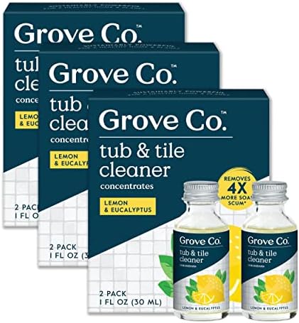 Grove Co. Limpiador para Baños y Azulejos, Recarga Concentrada (6 x 1 Fl Oz), Suministros de Limpieza Naturales, Fragancia Natural de Naranja y - imagen 8