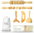 Juego de Masaje de Drenaje Linfático Château Avant de 5 Piezas – Herramientas de Masaje de Madera de Lujo, Set de Ventosas con Rodillos y Tabla de - imagen 1