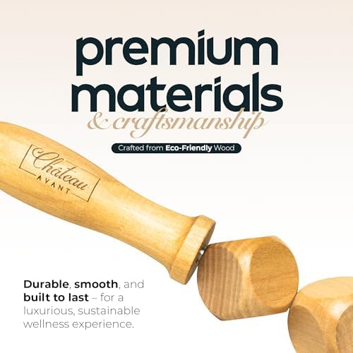 Juego de Masaje de Drenaje Linfático Château Avant de 5 Piezas – Herramientas de Masaje de Madera de Lujo, Set de Ventosas con Rodillos y Tabla de - imagen 3