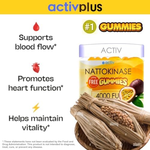 SIRIUS INTERNATIONAL Nattokinase 4000 fu | Suplemento de Nattokinase de Natto Japonés 50X | Sin Azúcar con Fruta de Monje y Vegano | 60 Gomas de - imagen 2