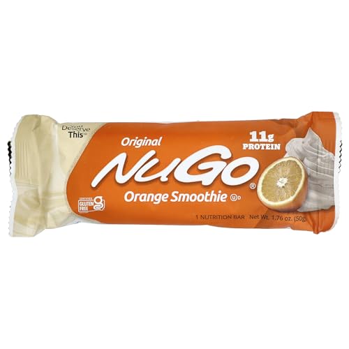 Barras de Proteína NuGo Nutrition, Sabor Smoothie de Naranja, 15 Barras de 1.76 oz (50 g) Cada Una - imagen 3