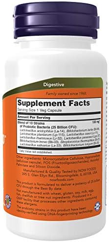 NOW Foods Probiotic-10 25 Mil Millones, 100 Cápsulas Veganas - imagen 2