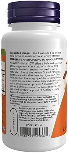 NOW Foods Probiotic-10 25 Mil Millones, 100 Cápsulas Veganas - imagen 3