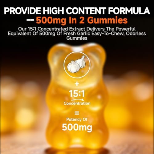 Gomitas de Ajo Aged NutriVivency, 500mg, Sin Olor, Suplementos Veganos y Sin Azúcar, Sabor Piña, 60 Gomitas - imagen 4