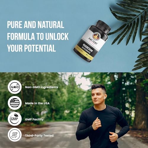 Suplemento de Magnesio Glycinate Ancient Bliss para Músculos y Nervios, Apoyo Digestivo e Inmunológico, 60 Cápsulas para Hombres y Mujeres - imagen 4