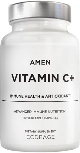 Suplemento de Vitamina C+ Amen con Zinc, Bioflavonoides, Quercetina, Rosa Mosqueta y Saúco – Vegano, No Transgénico – Suministro para 2 Meses - 120 - imagen 1