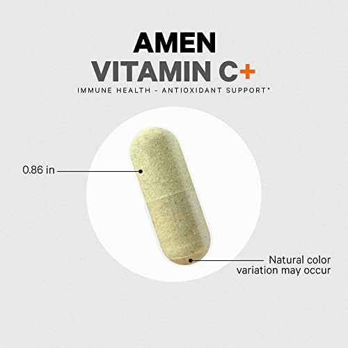 Suplemento de Vitamina C+ Amen con Zinc, Bioflavonoides, Quercetina, Rosa Mosqueta y Saúco – Vegano, No Transgénico – Suministro para 2 Meses - 120 - imagen 8