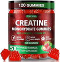 Gomitas de Creatina TOPCAPAK para Hombres y Mujeres - 5g de Creatina Monohidratada por Porción, con Taurina y Vitamina B12, Sabor Fresa, 120 Gomitas - imagen 1