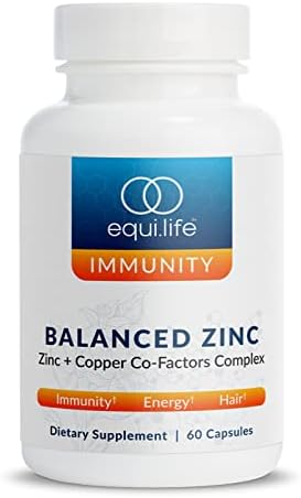 Suplemento de Zinc EquiLife Balanceado, 15mg con Cobre, Vitamina C y B6 para Soporte Inmunológico Diario, Crecimiento y Reparación de Tejidos, 60 - imagen 1