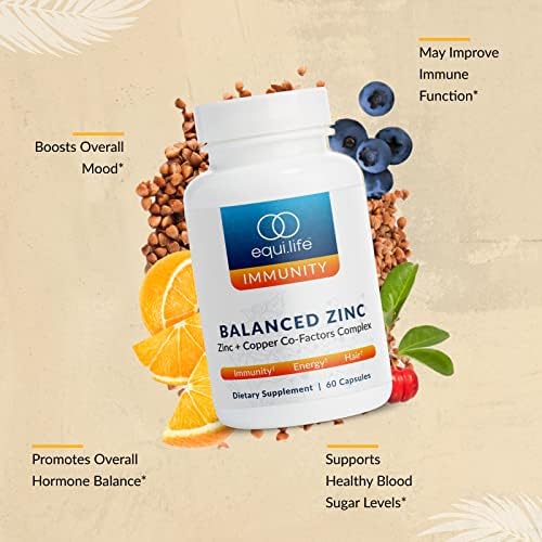 Suplemento de Zinc EquiLife Balanceado, 15mg con Cobre, Vitamina C y B6 para Soporte Inmunológico Diario, Crecimiento y Reparación de Tejidos, 60 - imagen 3