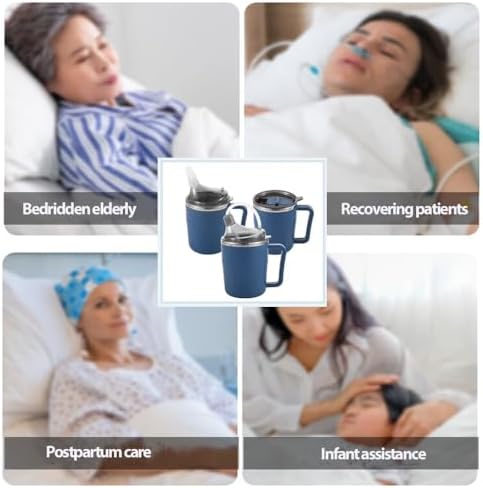 Tazas Antiderrame YSSY de 13.5oz para Personas Mayores, 3 en 1, Vaso de Acero Inoxidable con Popote y 2 Tapas, Ideal para Agua, Leche y Sopa - imagen 7
