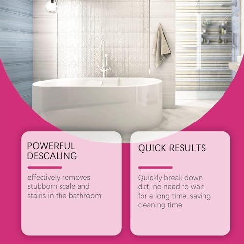 Limpiador de Baño Quatrel Gefanly, Desincrustante Espumoso Rosa, Removedor de Manchas de Agua Dura, Fórmula Suave, para Regadera, Inodoro, Bañera y - imagen 3