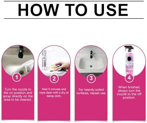 Limpiador de Baño Quatrel Gefanly, Desincrustante Espumoso Rosa, Removedor de Manchas de Agua Dura, Fórmula Suave, para Regadera, Inodoro, Bañera y - imagen 6