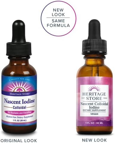 Gotas de Yodo Coloidal Nascent Heritage Store 246mcg, Suplemento Líquido Vegano de Algas Atlánticas, 480 Porciones, 1oz - imagen 2