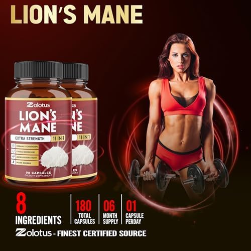 Suplemento de Hongo Melena de León Zolotus, 2 Paquetes de 90 Cápsulas, 6 Meses de Suministro con Cordyceps, Reishi y Ashwagandha, Apoyo a la Memoria - imagen 6