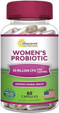 Probioticos aSquared Nutrition para Mujeres - 50 Mil Millones CFU, Apoya la Salud Digestiva, Intestinal, Vaginal y del Tracto Urinario - 60 Cápsulas - imagen 1