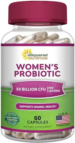 Probioticos aSquared Nutrition para Mujeres - 50 Mil Millones CFU, Apoya la Salud Digestiva, Intestinal, Vaginal y del Tracto Urinario - 60 Cápsulas - imagen 1