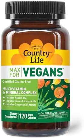 Country Life Max para Veganos - 120 Cápsulas Veganas - Multivitamínico Diario - Suplemento de Apoyo Inmunológico - Contiene Vitamina B12, Hierro, - imagen 2