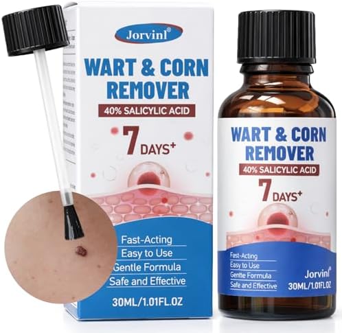 Jorvinl Removedor de Verrugas de Acción Rápida con 40% de Ácido Salicílico para Adultos, 1oz, Tratamiento Unisex para Verrugas Plantares, Comunes y - imagen 1