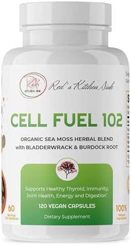 Células de Combustible Red's Kitchen Sink 102 – Musgo Marino Orgánico 120 Cápsulas con Bladderwrack y Raíz de Bardana | Mezcla Herbal Inspirada en - imagen 1