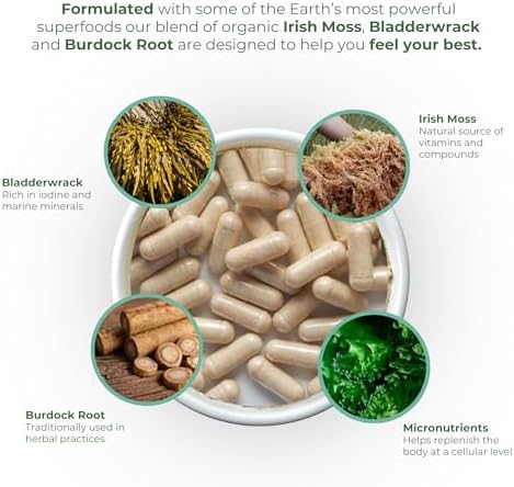 Células de Combustible Red's Kitchen Sink 102 – Musgo Marino Orgánico 120 Cápsulas con Bladderwrack y Raíz de Bardana | Mezcla Herbal Inspirada en - imagen 4