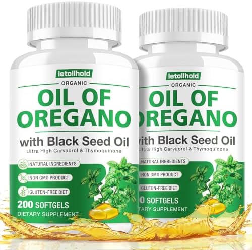 Aceite de Orégano Letollhold con Aceite de Semilla Negra, 400 Cápsulas Blandas Orgánicas, Alto en Carvacrol, Soporte Inmunológico y Antioxidante - imagen 1