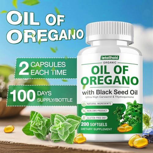 Aceite de Orégano Letollhold con Aceite de Semilla Negra, 400 Cápsulas Blandas Orgánicas, Alto en Carvacrol, Soporte Inmunológico y Antioxidante - imagen 3