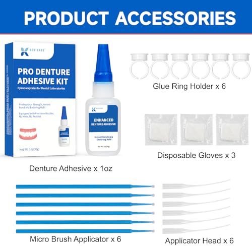 Kit de Adhesivo para Reparación de Dentaduras Dental Lab, 1oz - Pegamento Instantáneo para Reparar Grietas, Rellenar Huecos y Asegurar Dientes - imagen 6