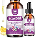 Suplemento WOGORGT de Citrato de Calcio 1000mg con Vitamina D3 para Hombres y Mujeres - Calcio Líquido con Magnesio, Zinc y K2, Sabor Plátano - 1 Fl - imagen 1