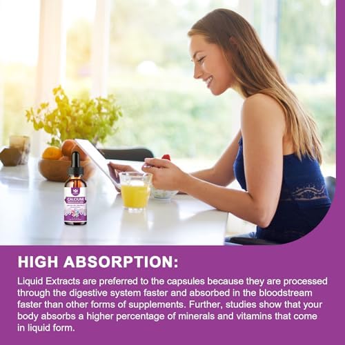 Suplemento WOGORGT de Citrato de Calcio 1000mg con Vitamina D3 para Hombres y Mujeres - Calcio Líquido con Magnesio, Zinc y K2, Sabor Plátano - 1 Fl - imagen 5