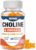 Gomitas ABYSSUS de Colina para Niños (4+) – Suplemento de Colina para Cerebro y Hígado con Omega-3 Algal, B6 y B12, Sin Azúcar, Vegano, 60 Piezas - imagen 1