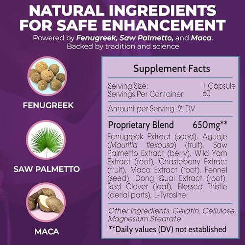 Píldoras Busty Boost para Aumento de Senos - Fórmula Natural con Fenogreco, Palma Enana y Maca. Senos Más Llenos y Firmes en 1-2 Meses - Hecho en EE. - imagen 4