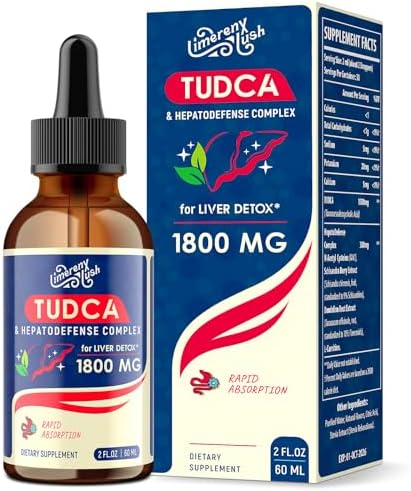 Gotas de Soporte Hepático LimerenxLush TUDCA 1800mg - Suplemento Hepático Potente con Sales Biliares, NAC, Schisandra y Diente de León, Detox y - imagen 1