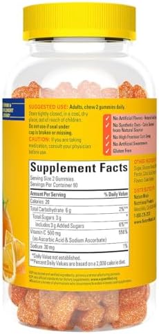 Nature Made Vitamina C Extra Fuerte 500 mg, 180 Gomas + Organizador de Pastillas (2 Artículos) - imagen 2