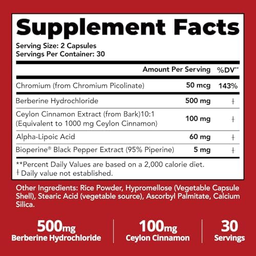 Frishantic Berberina 500mg con Canela de Ceilán - Soporte Metabólico 5 en 1 con Cromo, ALA y Bioperina, 60 Cápsulas Veganas, Sin OGM, Sin Gluten - imagen 6