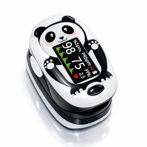 Oxímetro de Pulso para Niños 2+, Monitor de Oxígeno con Diseño de Panda y Pantalla Digital para Frecuencia Cardíaca y SpO2 - imagen 1