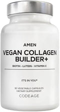 Amen Suplemento Vegano de Colágeno a Base de Plantas - Alimentos Orgánicos, Luteína, Vitamina C, Biotina, Lisina, Prolina - Sabor a Arándano, Limón, - imagen 1